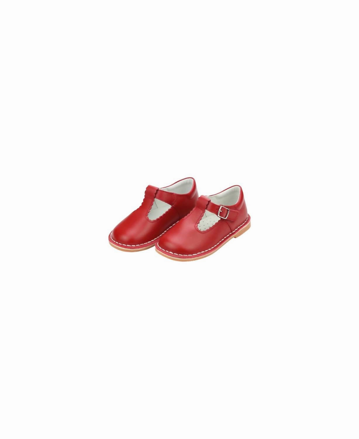 Baby Girl Selina Scalloped Mary Jane Shoe In Red Minimalist Ride