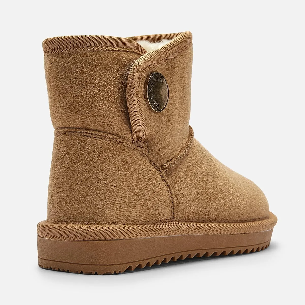 Balabala Little Girls' and Boys Warm Winter Snow Boots, Comfortable Velcro Mid Calf Fur Snow Boots For Kids Toddlers