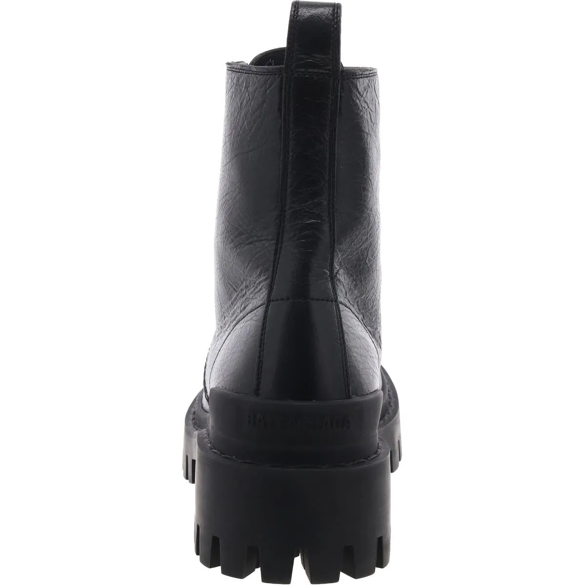 Balenciaga Womens Strike Leather Lace Up Combat & Lace-Up Boots