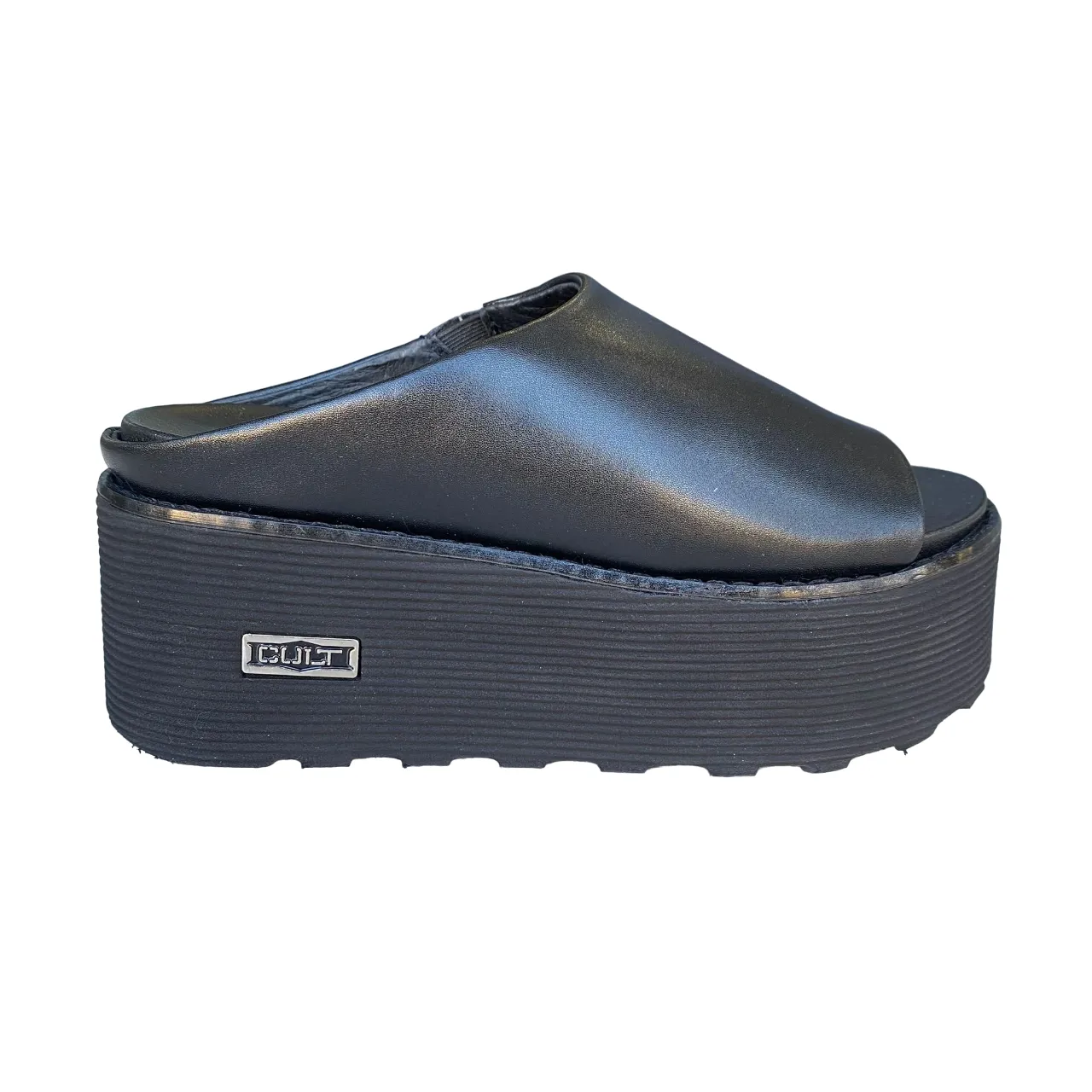 Cult Sandalo con zeppa da donna in pelle Nancy 3457 nero Buckle Detail