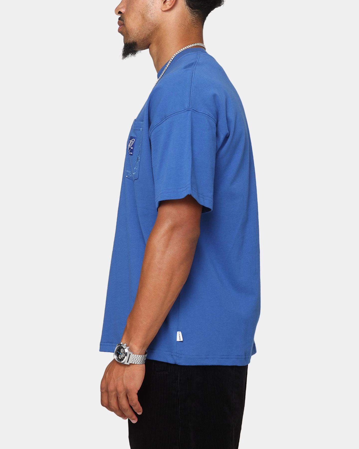 Carre Floral Pocket Oversized T-Shirt Blue Everyday Look Wear