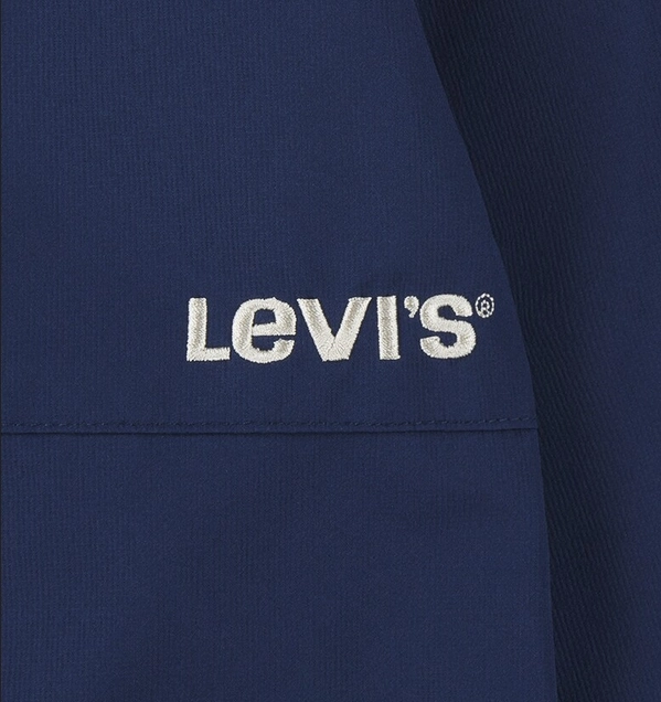 Levi's Kids Giacca a vento con cappuccio da bambino Stowaway 8EK396-BCF blu High Collar Design Swim