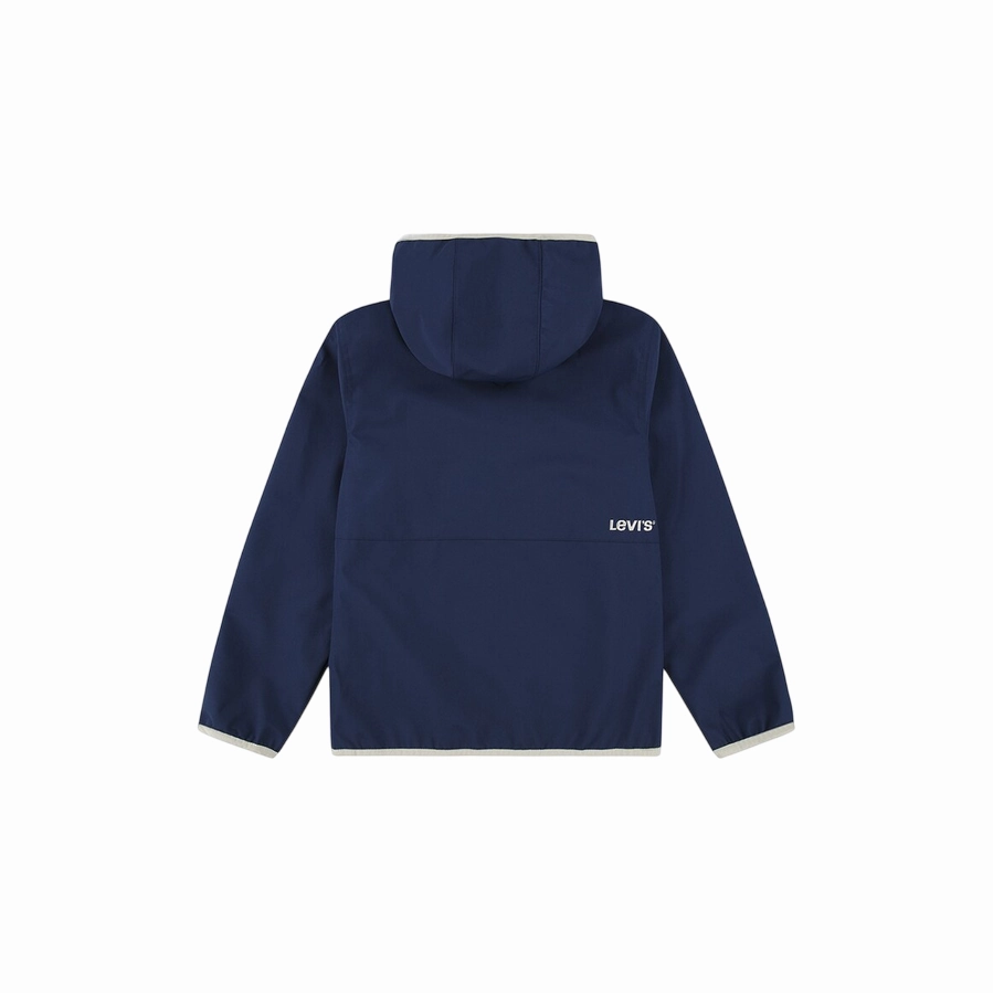 Levi's Kids Giacca a vento con cappuccio da bambino Stowaway 8EK396-BCF blu Pub