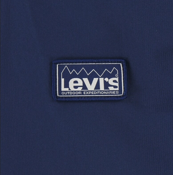 upcycled design nylon Levi's Kids Giacca a vento con cappuccio da bambino Stowaway 8EK396-BCF blu