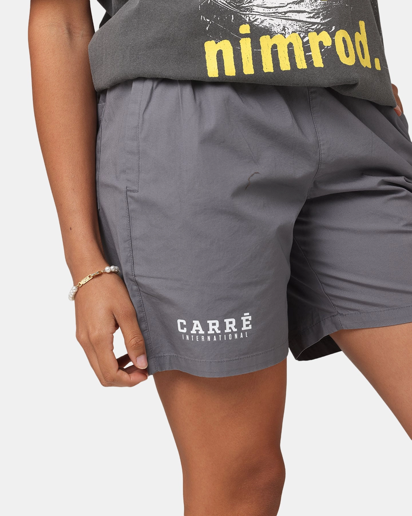 Carre International Beach Shorts Charcoal Modern Fit