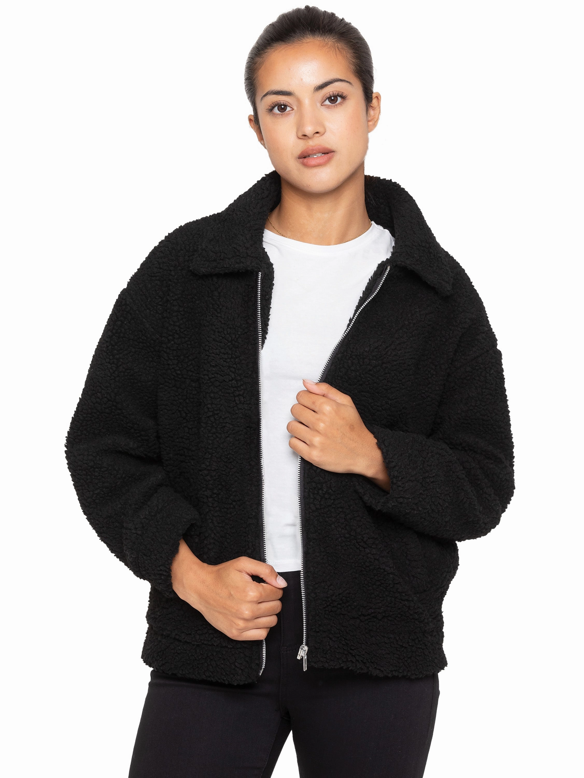 Enzo | Womens Borg Jacket Hint