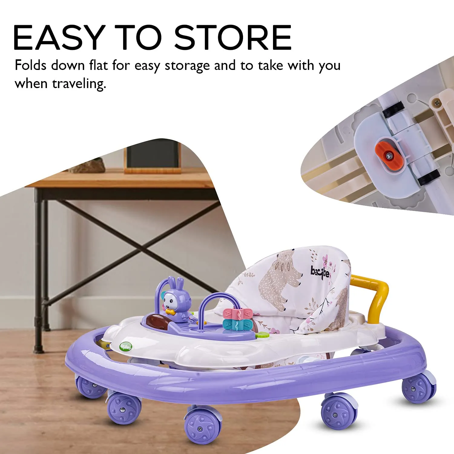 Baybee Bizzy Baby Walker for Kids with 3 Position Adjustable Height