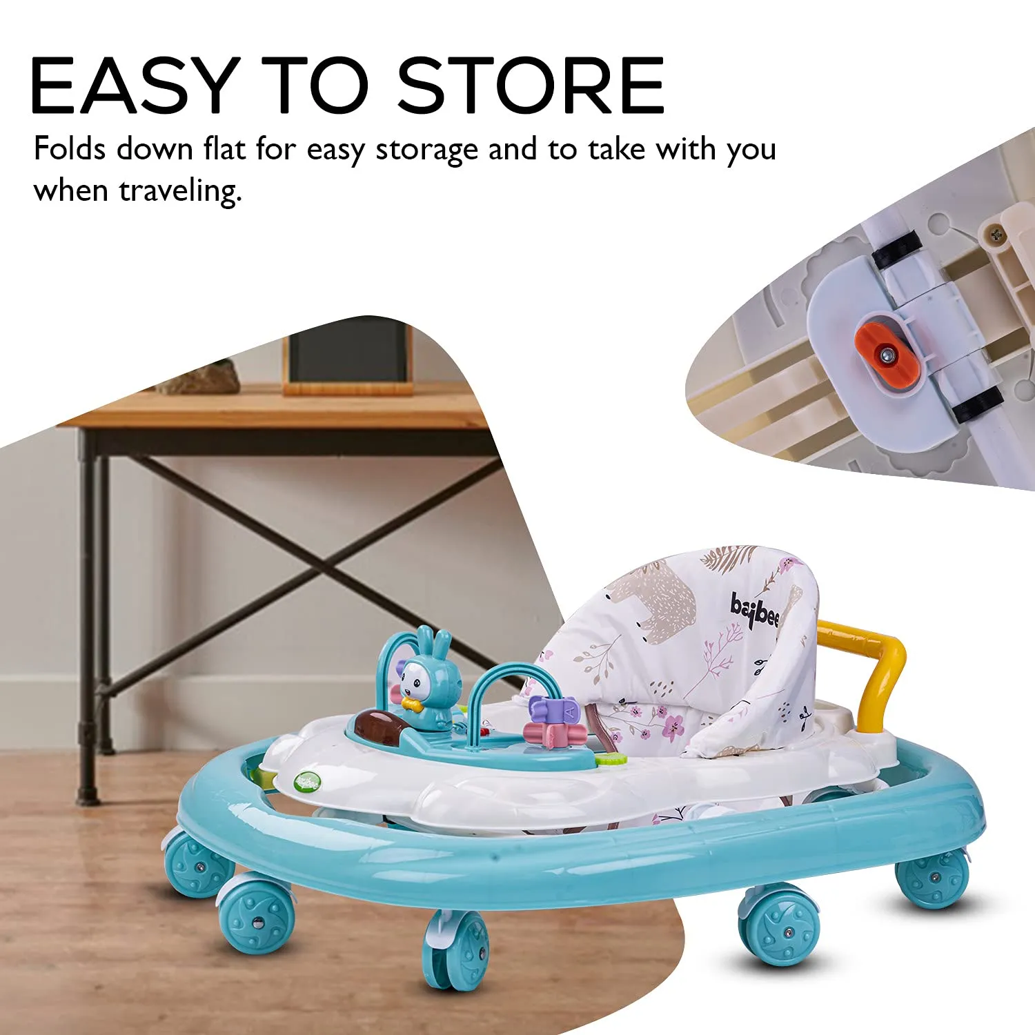 Baybee Bizzy Baby Walker for Kids with 3 Position Adjustable Height