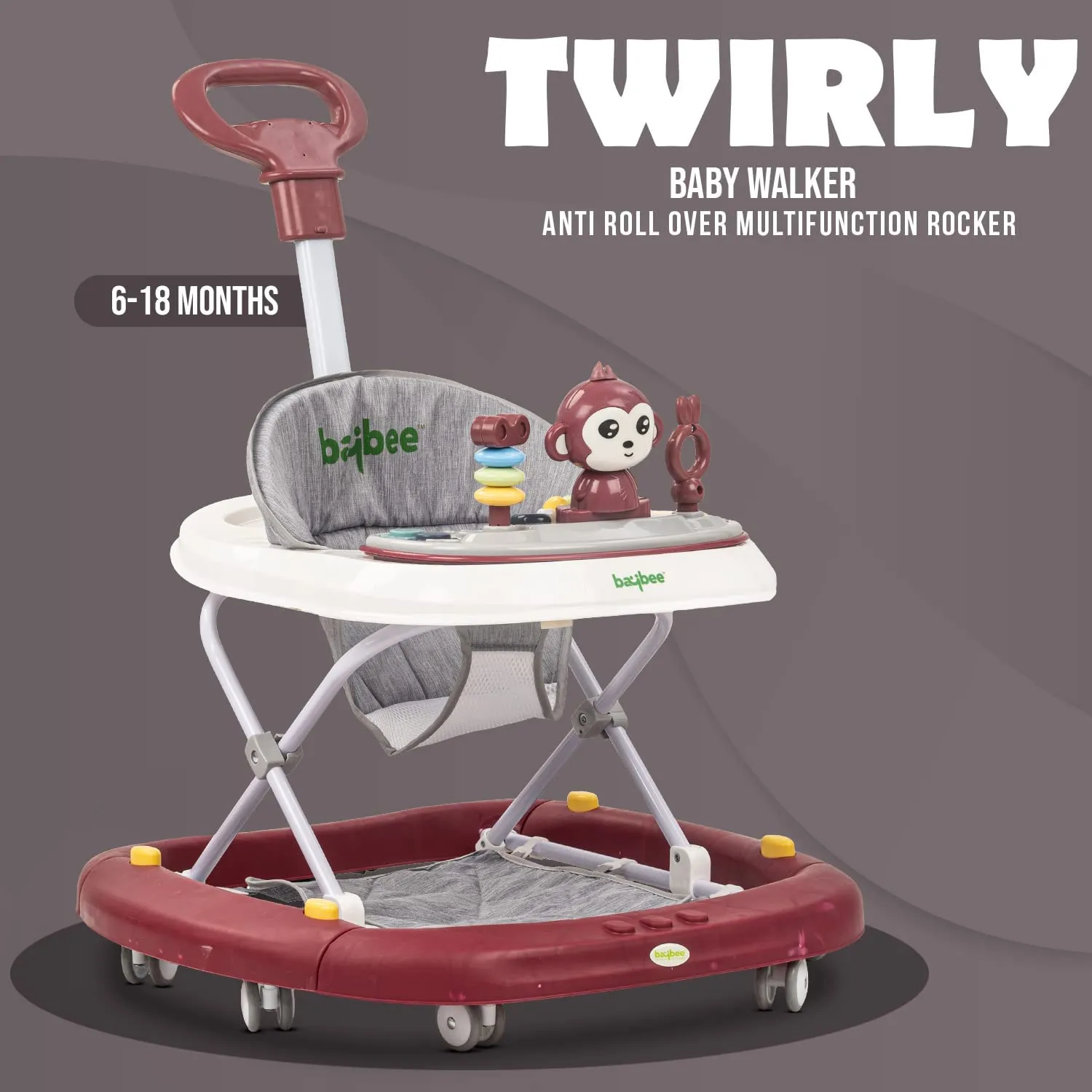 Baybee Twirly Baby Walker Cum Rocker Kids Walker for Babies with Adjustable Height