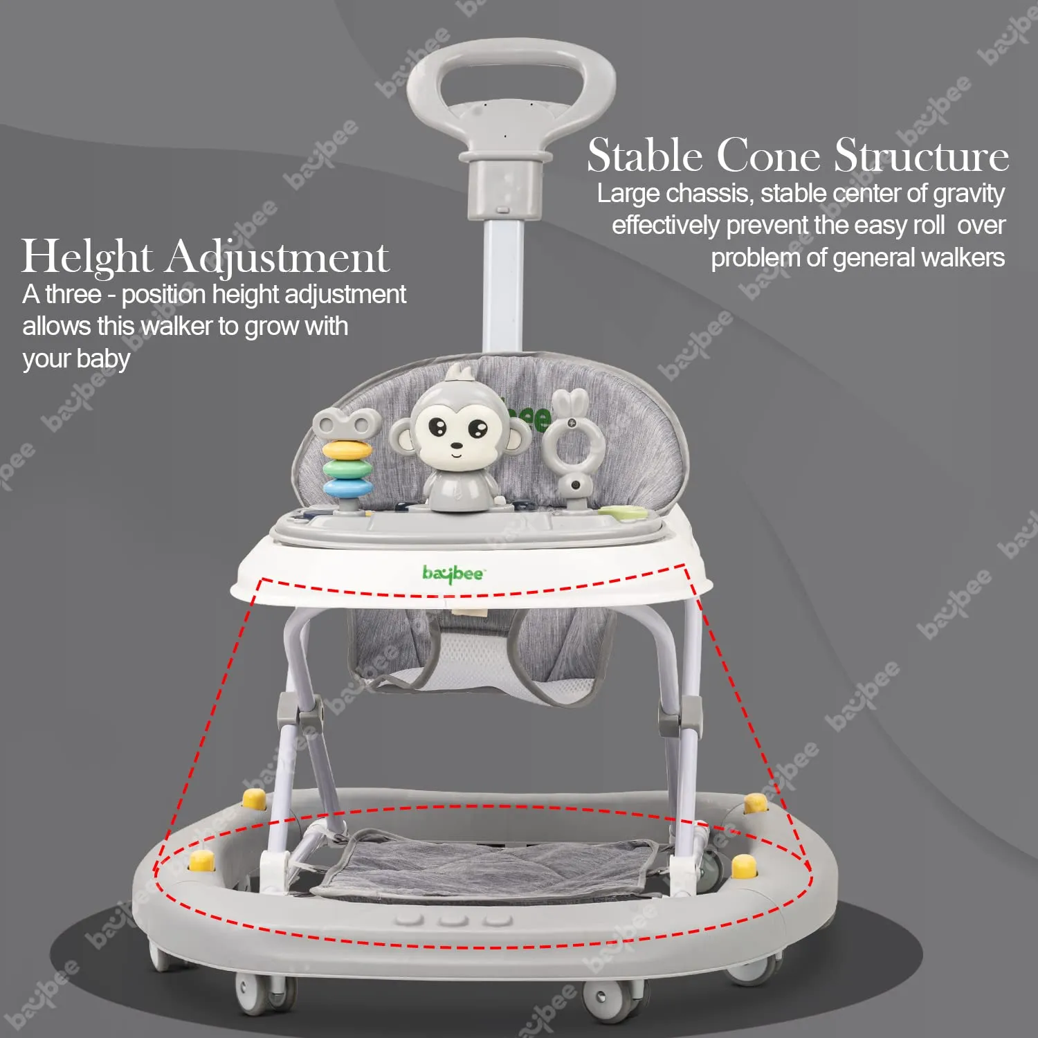 Baybee Twirly Baby Walker Cum Rocker Kids Walker for Babies with Adjustable Height