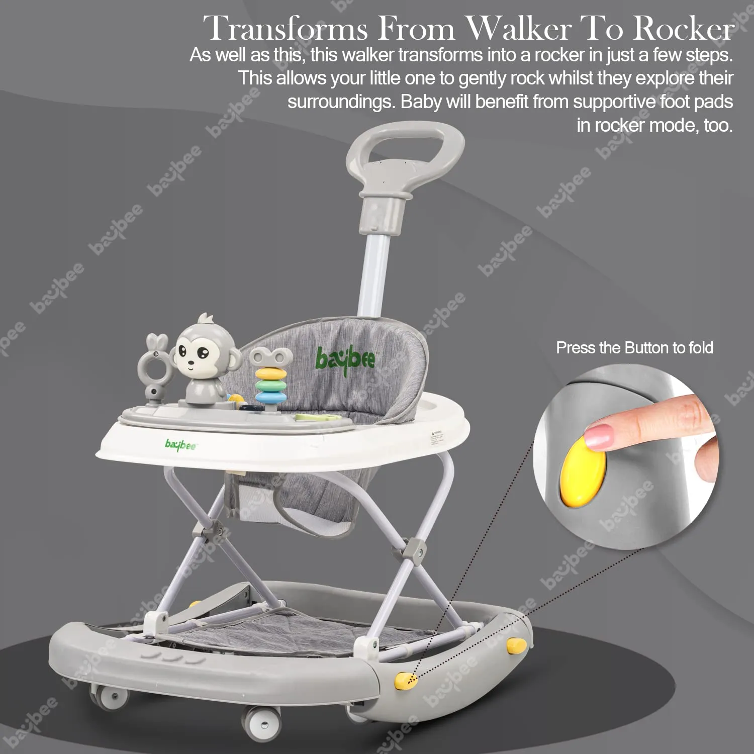 Baybee Twirly Baby Walker Cum Rocker Kids Walker for Babies with Adjustable Height