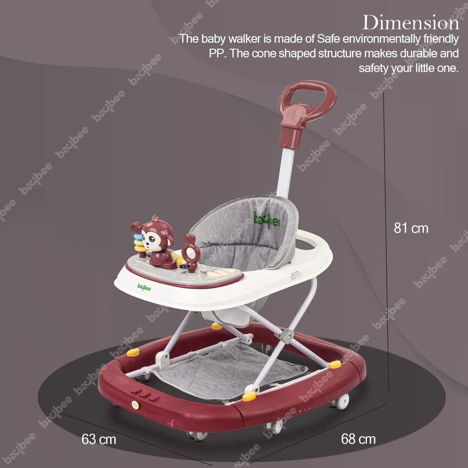 Baybee Twirly Baby Walker Cum Rocker Kids Walker for Babies with Adjustable Height