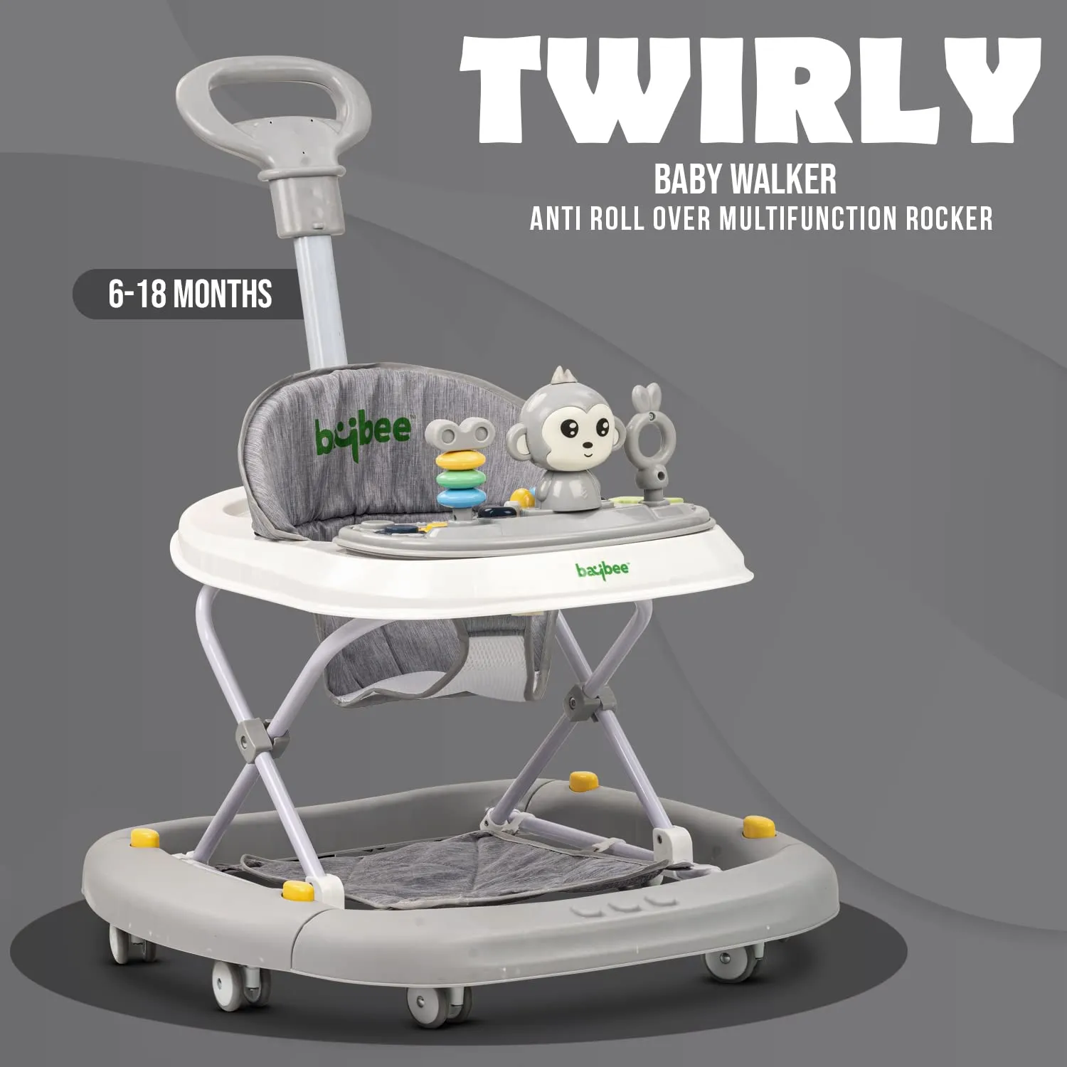 Baybee Twirly Baby Walker Cum Rocker Kids Walker for Babies with Adjustable Height
