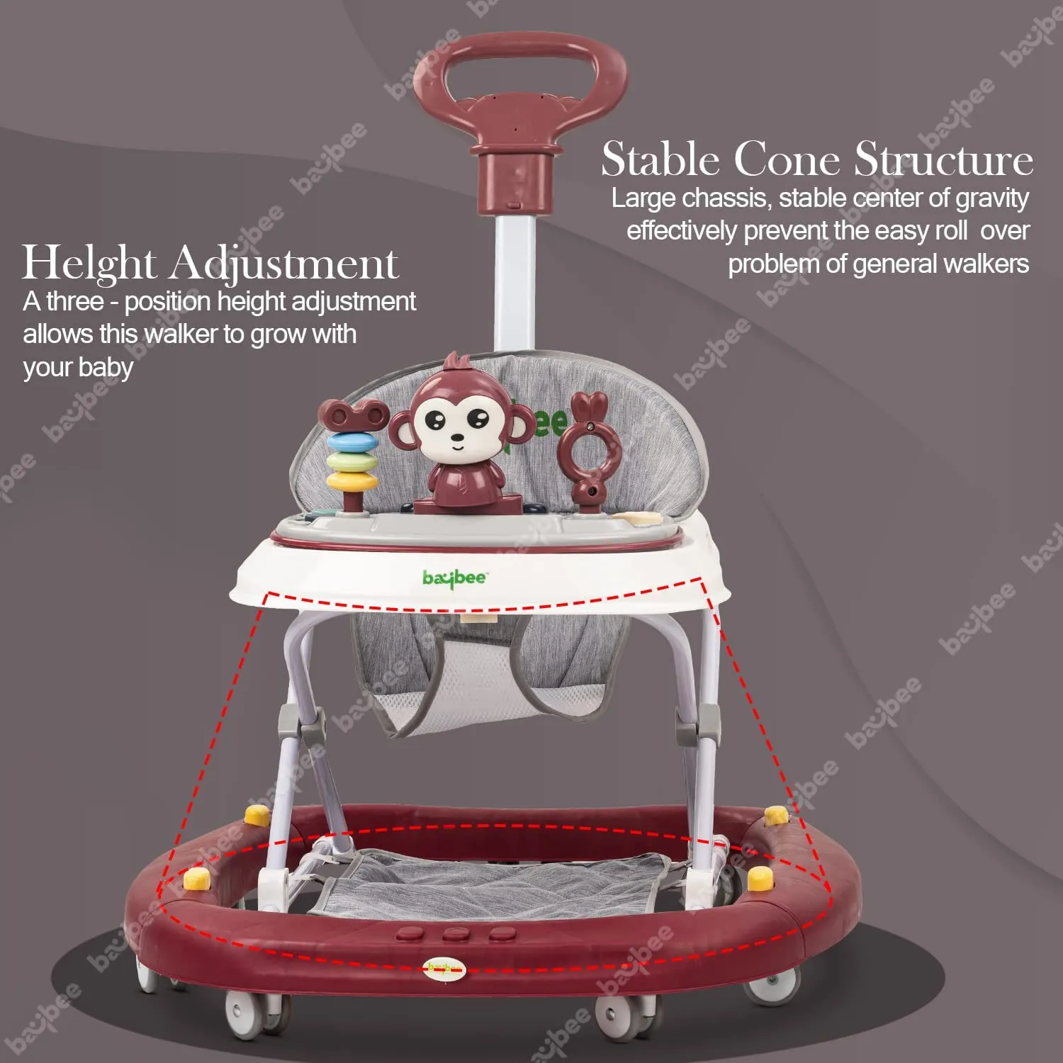 Baybee Twirly Baby Walker Cum Rocker Kids Walker for Babies with Adjustable Height