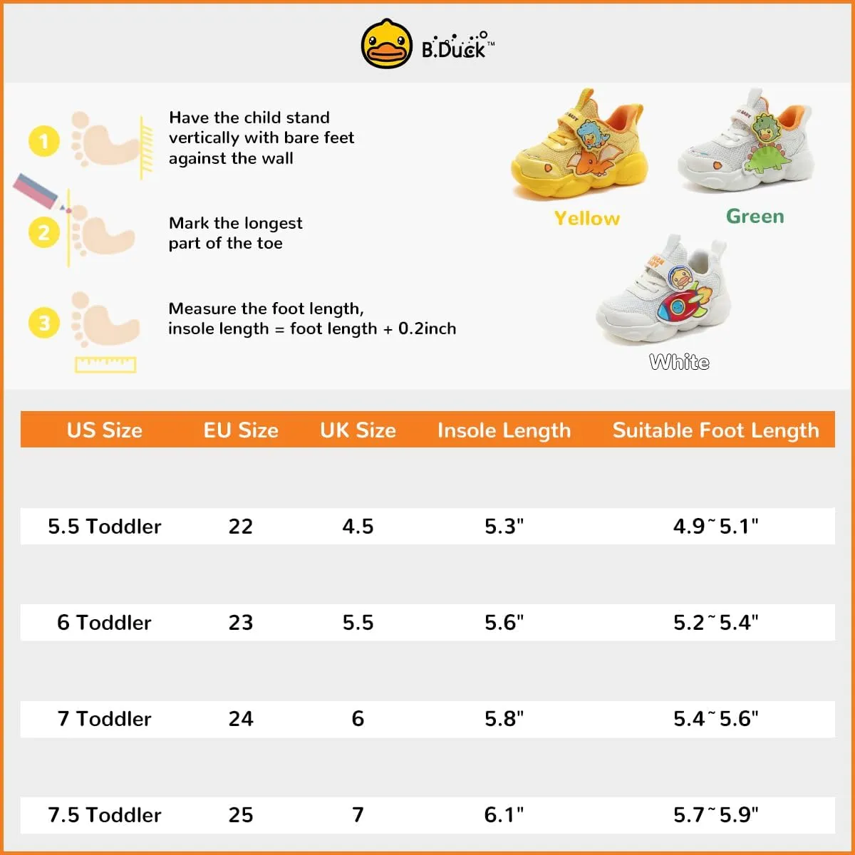 B.Duck Toddler Shoes for Girl and Boy [Comfortable & Fashionable] Kids Shoe Toddler Tennis Shoes Toddler Sneakers for Toddler/Little Kid