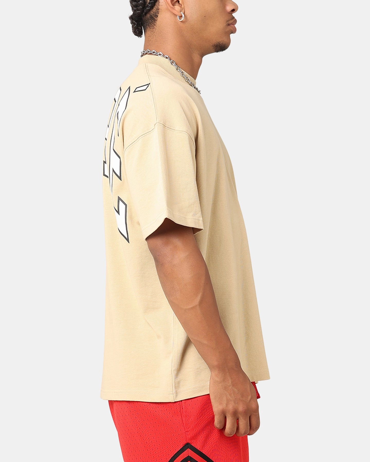 Soft and Relaxed Carre Rose Oversized T-Shirt Stone