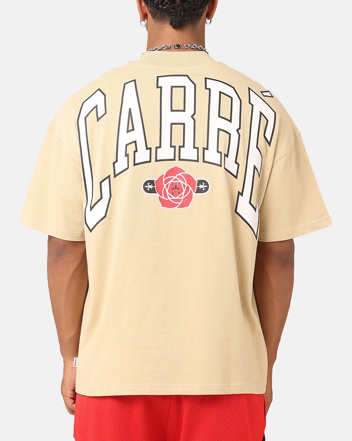 Essential Clothing Bold and Comfortable Carre Rose Oversized T-Shirt Stone