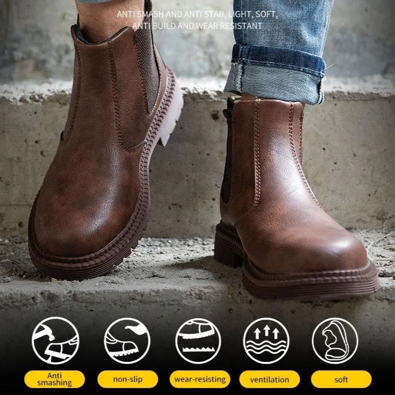 Benton Plus Leather High Top Working Steel Toe Shoes