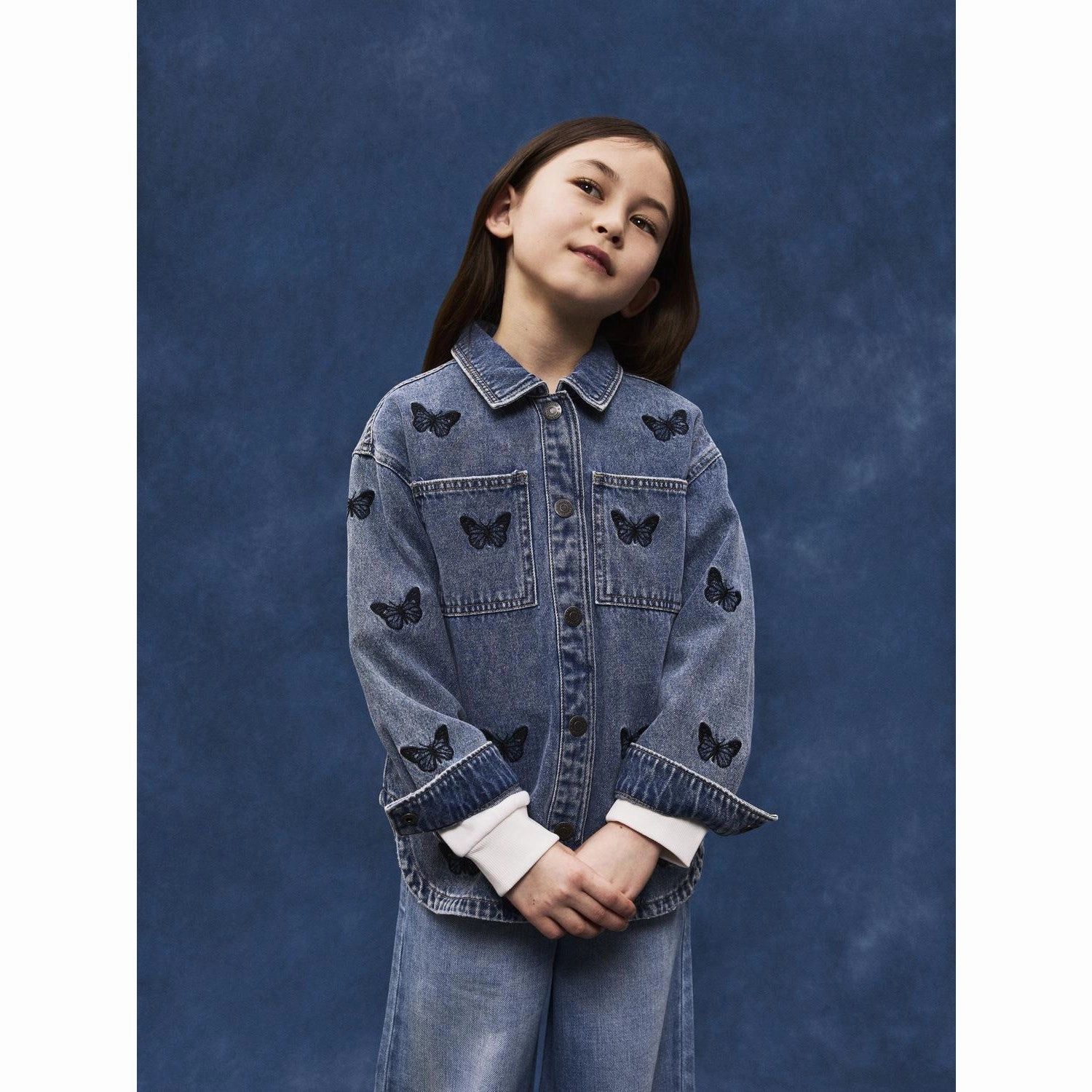 Name It Medium Blue Denim Elly Denim Jacket Bonded Edge Finish Weather Proof