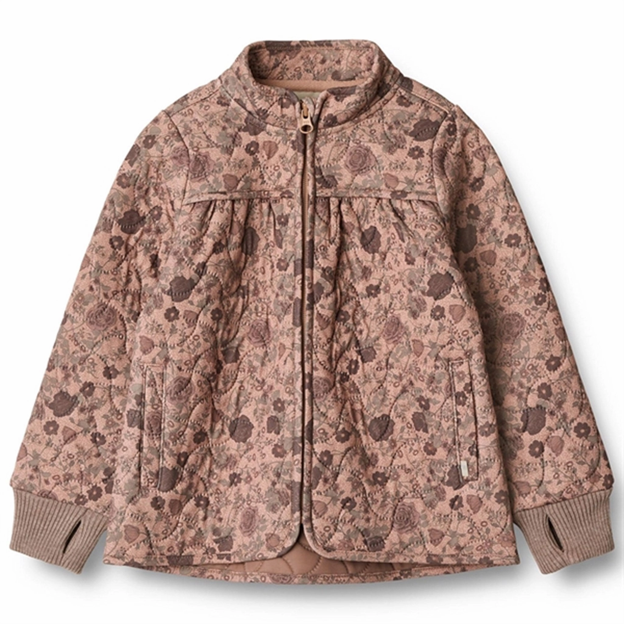 Sleek Utility Heat Reflective Tech Wheat Thermo Rose Dawn Flowers Jacket Thilde