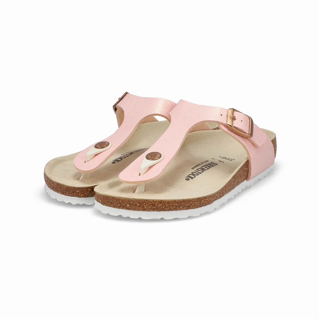 Decoupled Heel Construction Torque Control Shank Birkenstock - Kids' (Preschool & Junior) Gizeh Birko-Flor Sandals (Narrow) (1026953)
