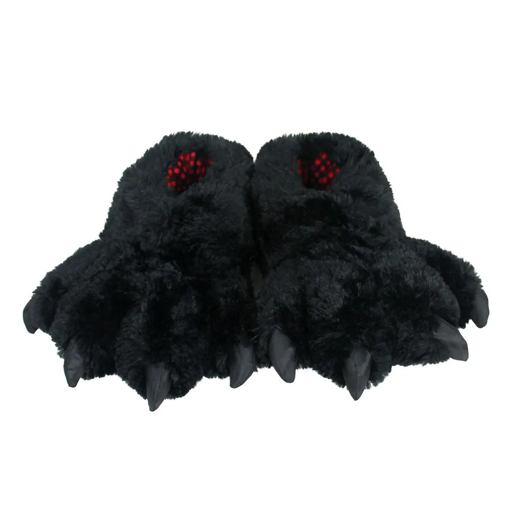 Black Bear Paw Slippers JulesRoche Warm Cozy Indoor