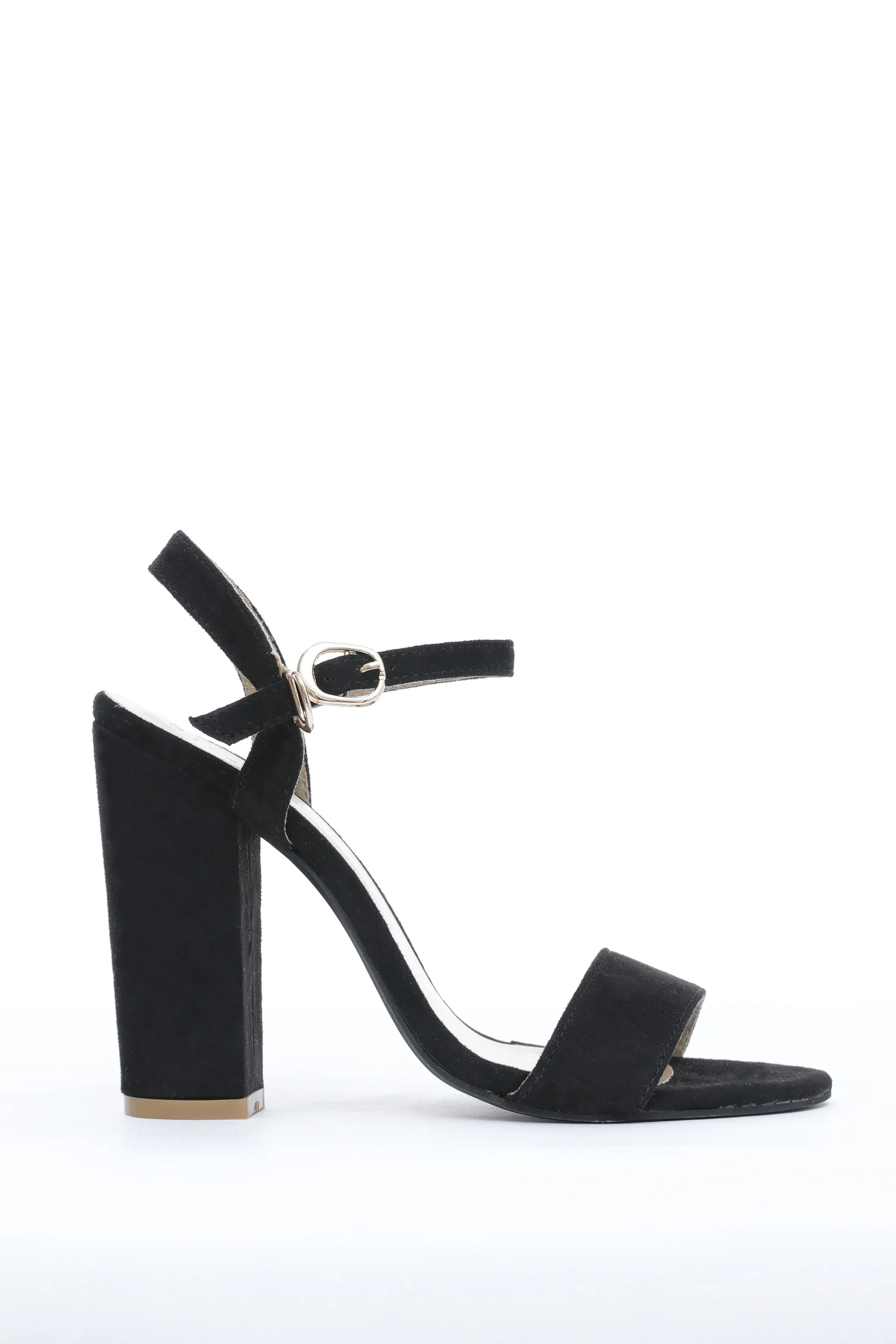 Black Strap Block Heel