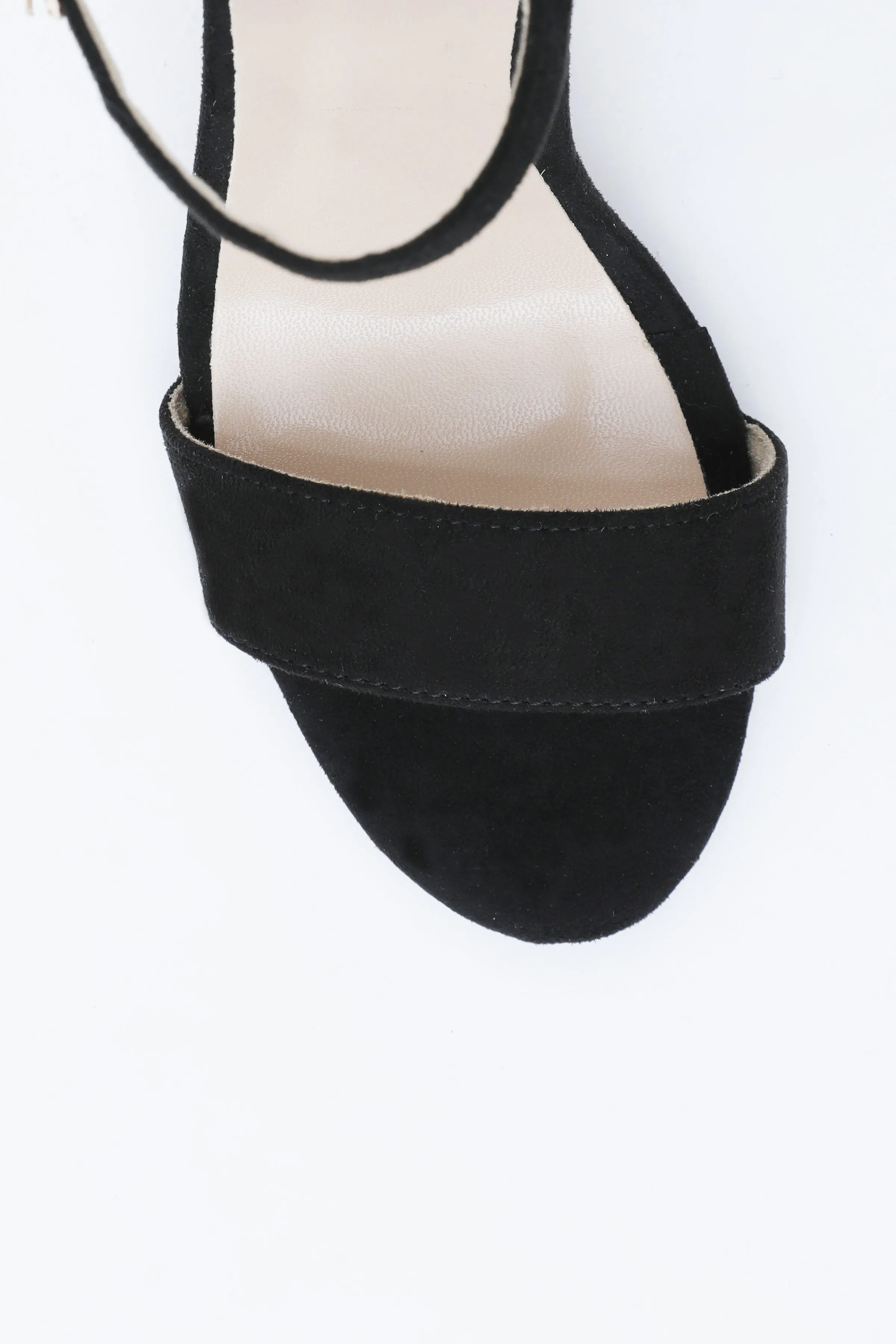 Black Strap Block Heel