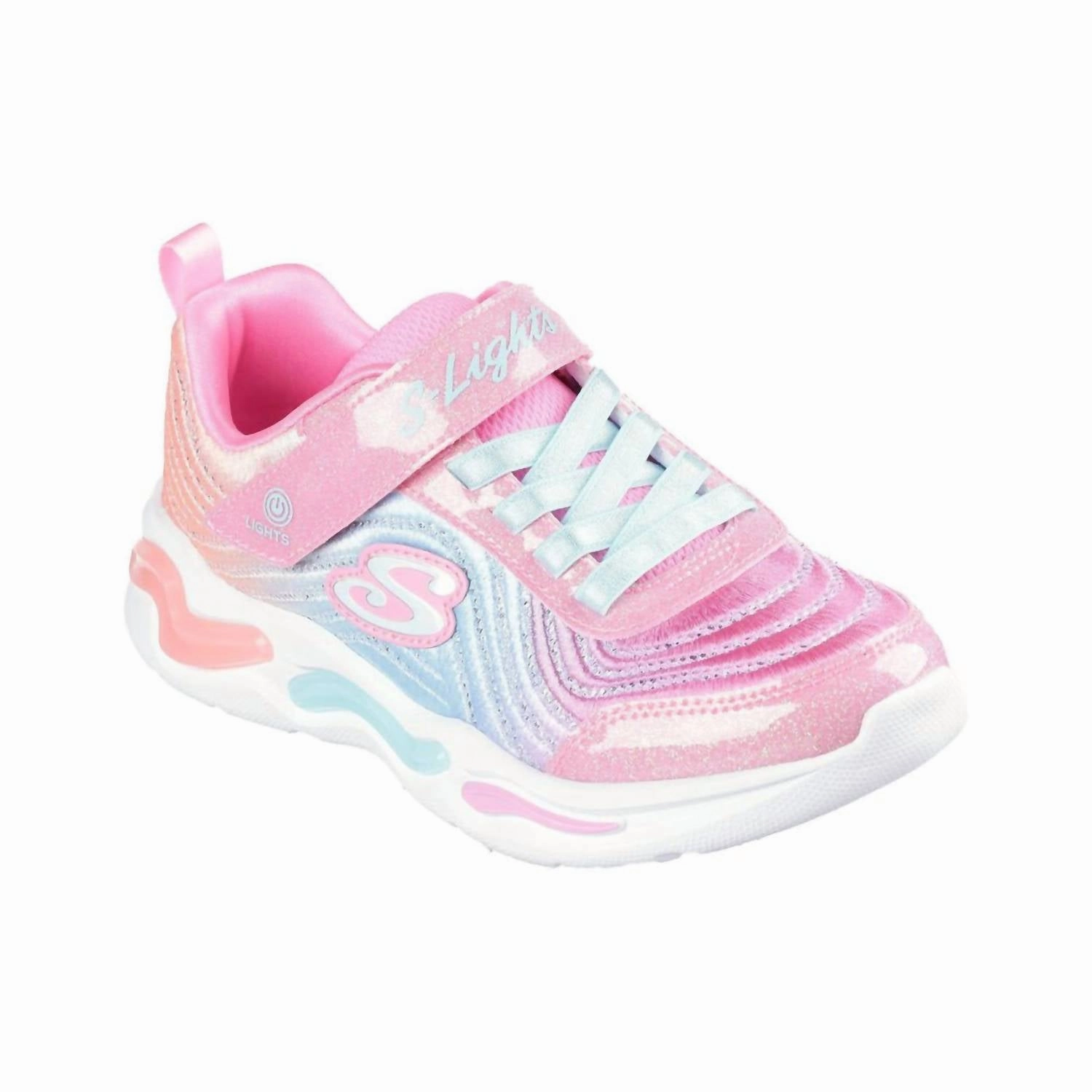 Clean Lines Ethical Manufacturing Kid's Wavy Beams Sneaker In Pink Multi