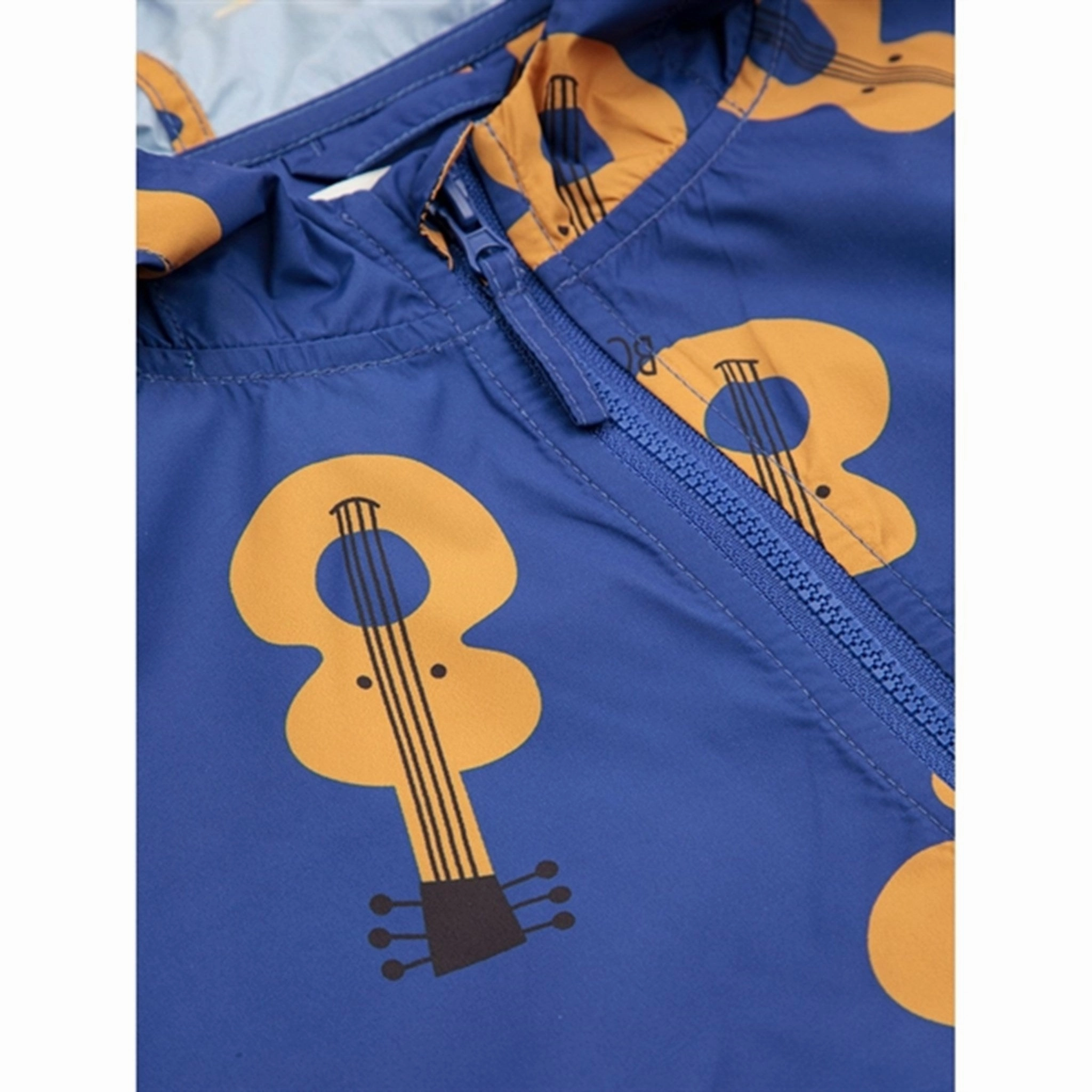 Adjustable Hemline Clean Fit Bobo Choses Acoustic Guitar All Over Wind Stopper Blue