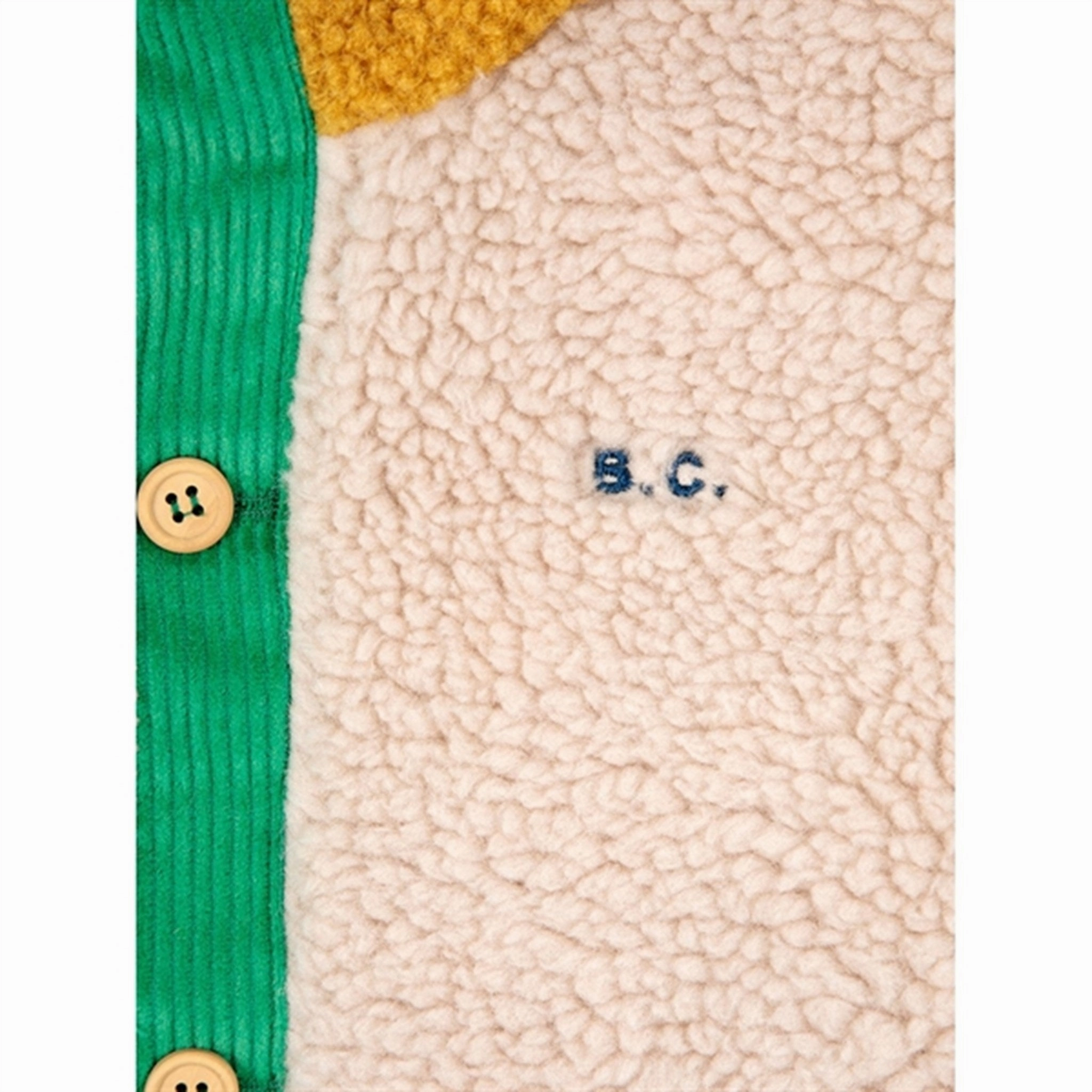Neutral Look Bobo Choses Beige Color Block Sheepskin Jacket
