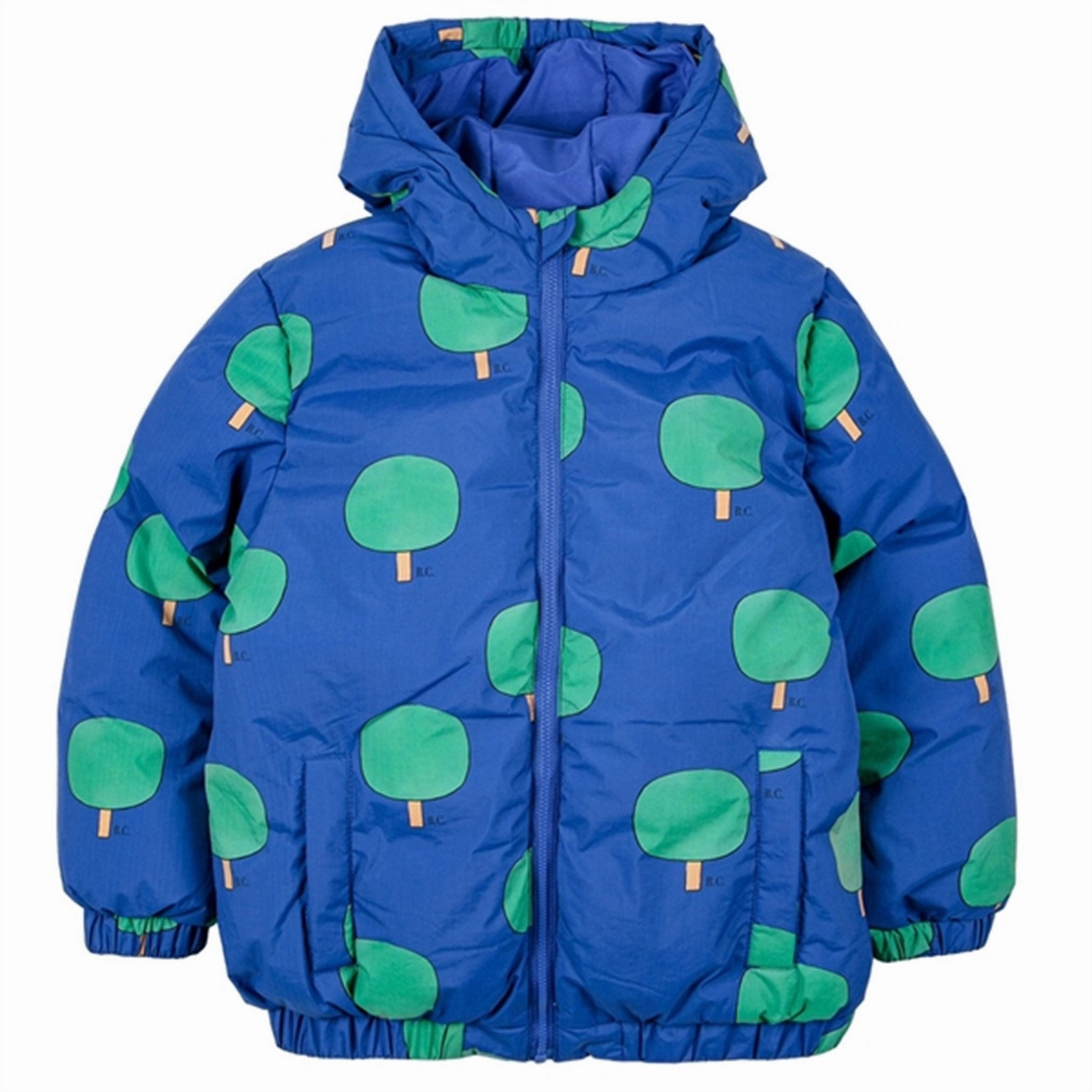 Bobo Choses Blue Green Tree Jacket AOP Four Way Stretch Articulated Knees