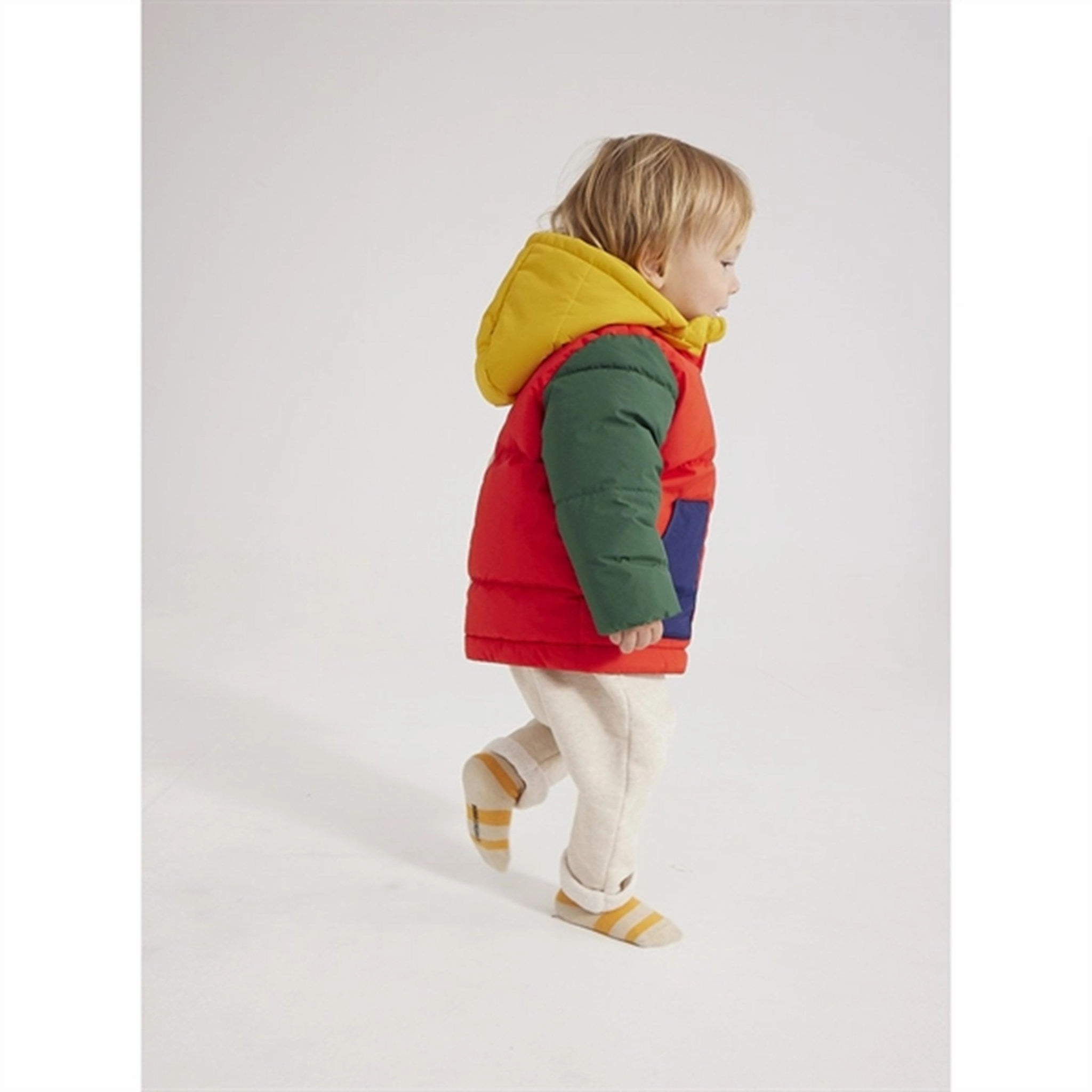 FadeResistant Print Recycled Textile Bobo Choses Green Color Block Hooded Jacket