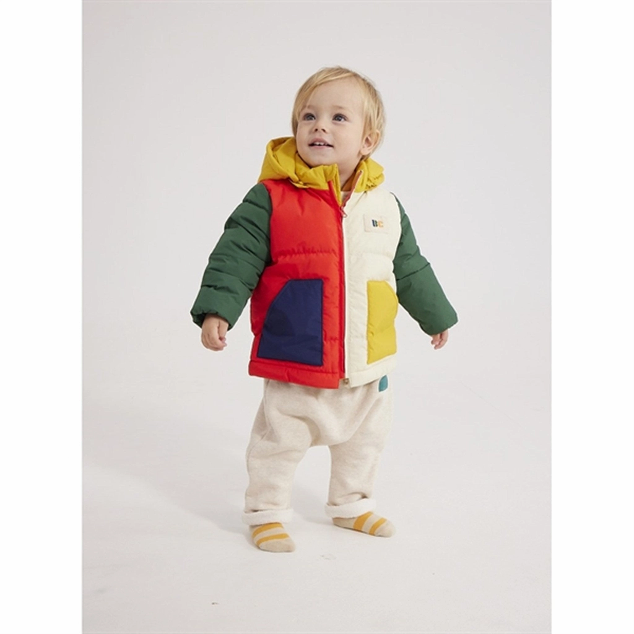 Bobo Choses Green Color Block Hooded Jacket City Ready Style