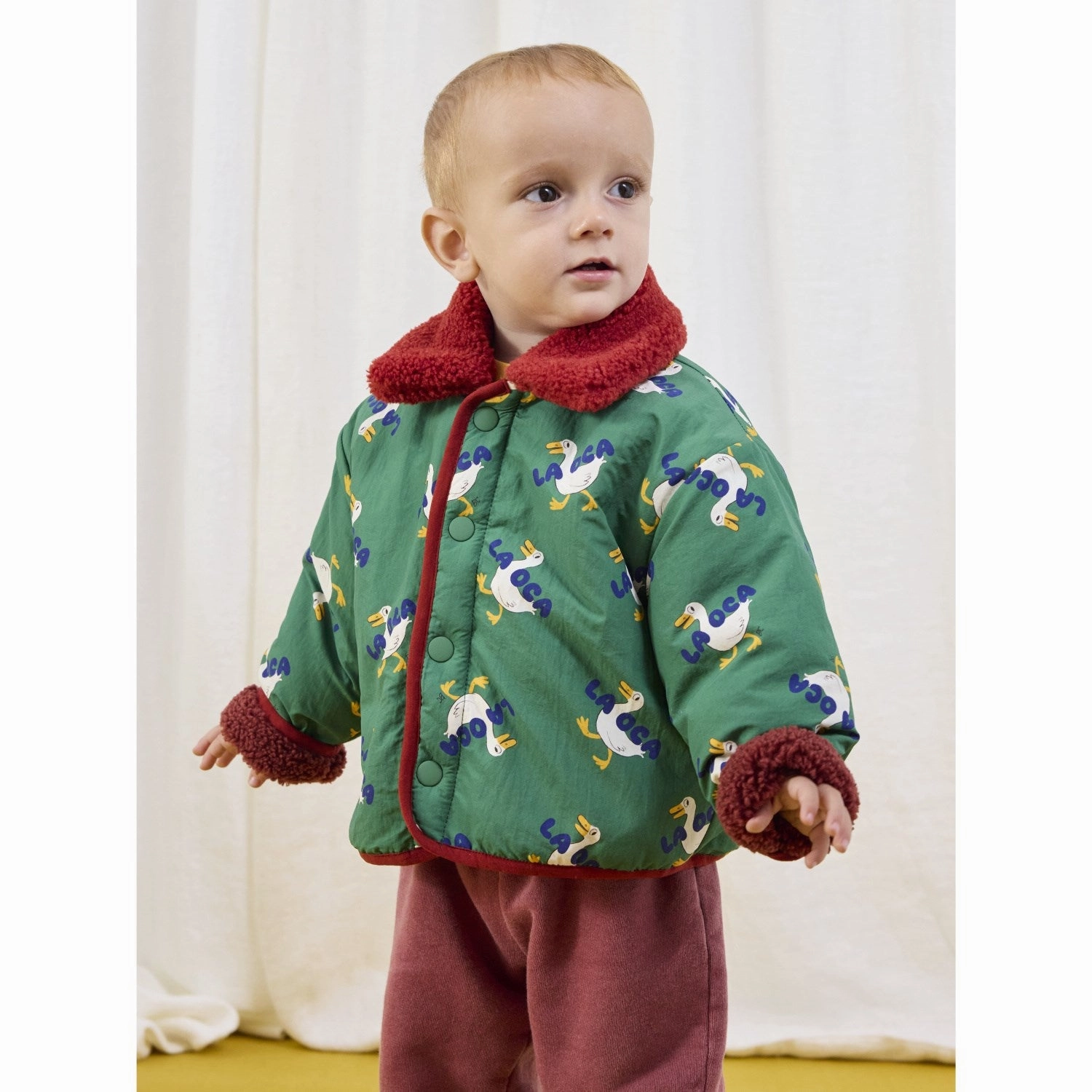 Bobo Choses Green La Oca All Over Reversible Sheepskin Jacket Urban Explorer Look