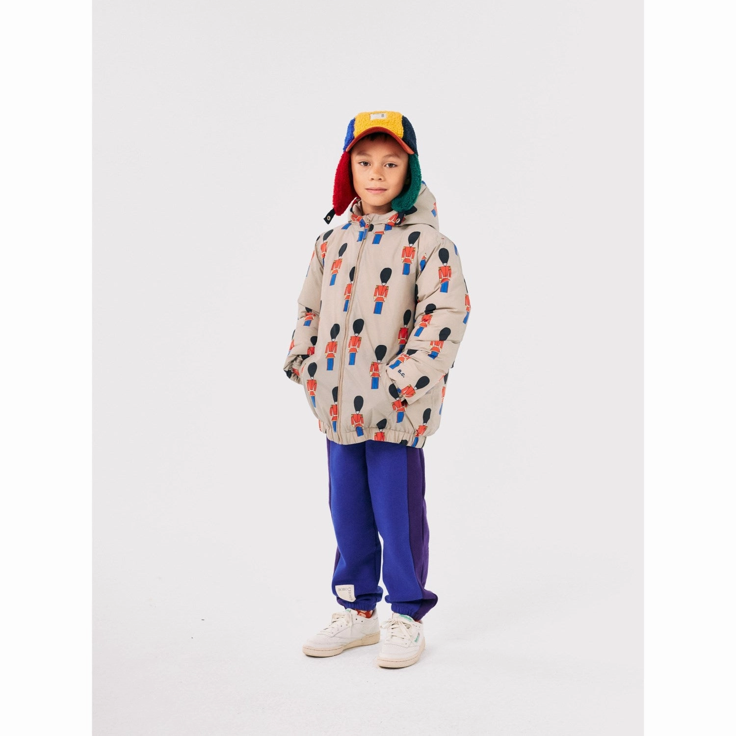 Heat Reflective Tech Versatile Styling Bobo Choses Light Brown Little Tin Soldiers All Over Anorak