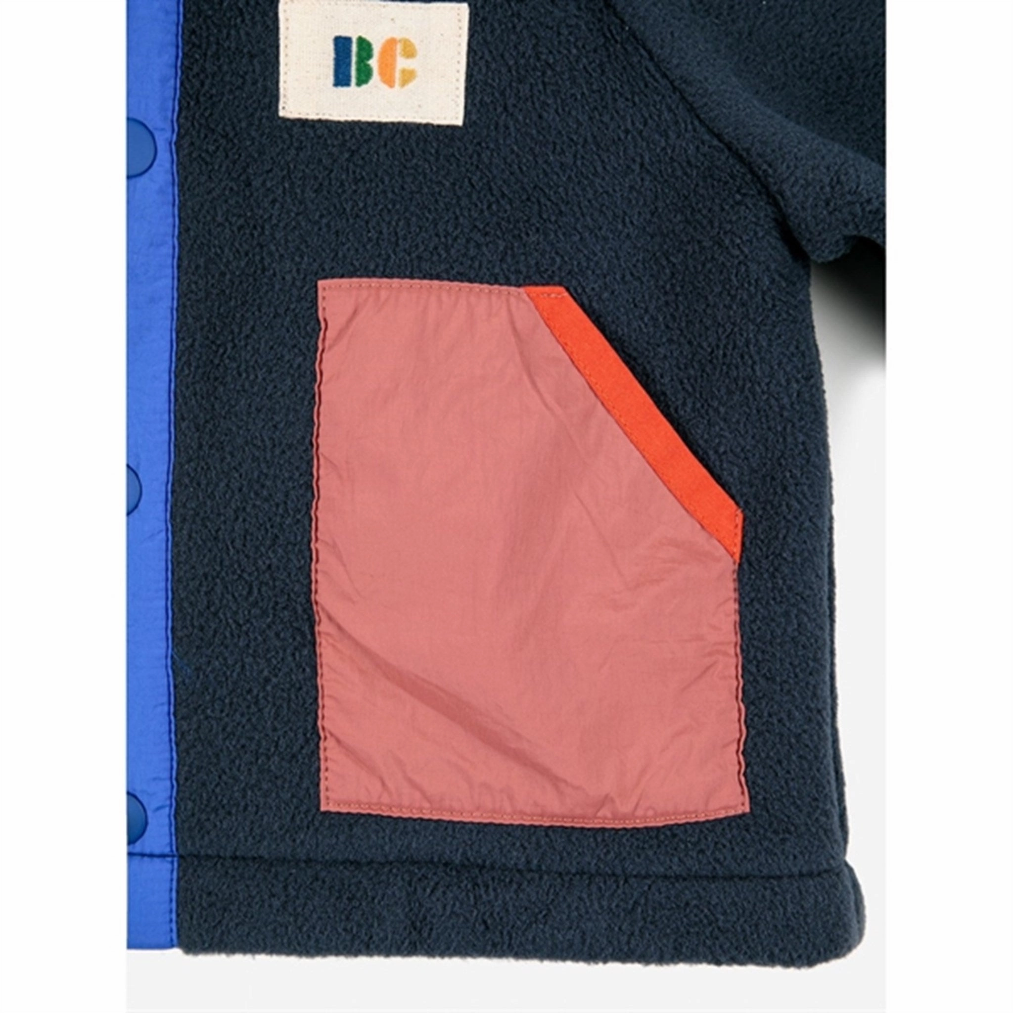 Bobo Choses Midnight Blue Color Block Polar Hooded Jacket LowProfile Design