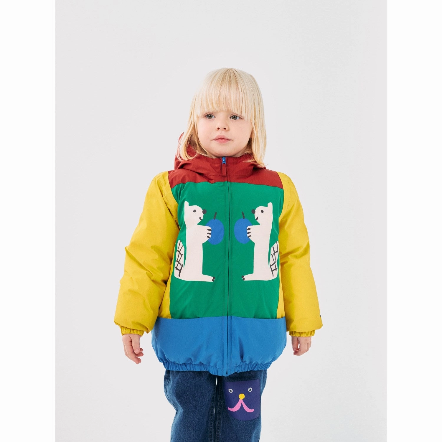 Bobo Choses Multicolor Hungry Squirrel Color Block Anorak Clean Street Look