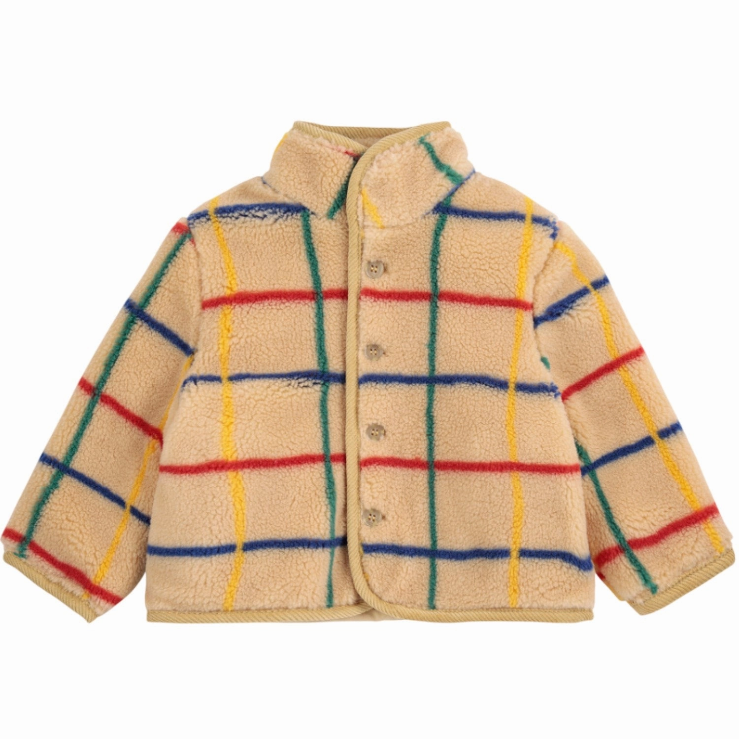 Moisture Wicking Inner Layer OdorResistant Treatment Bobo Choses Offwhite Stripe Color Sheepskin Jacket