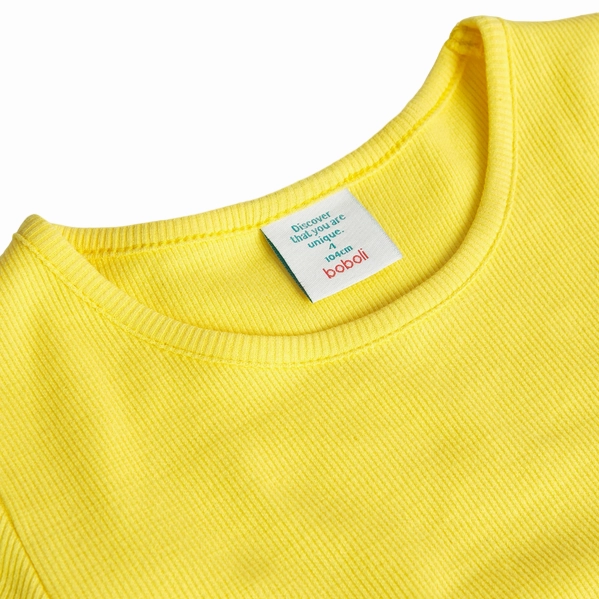 Boboli Maglietta in jersey a costine da bambina 498034 1199 gialla Cool Layer Wear