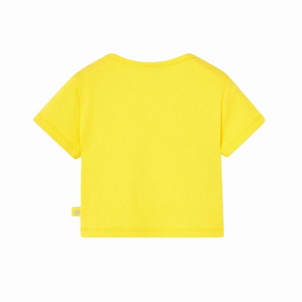Breathable fabric MoistureWicking Technology Boboli Maglietta in jersey a costine da bambina 498034 1199 gialla