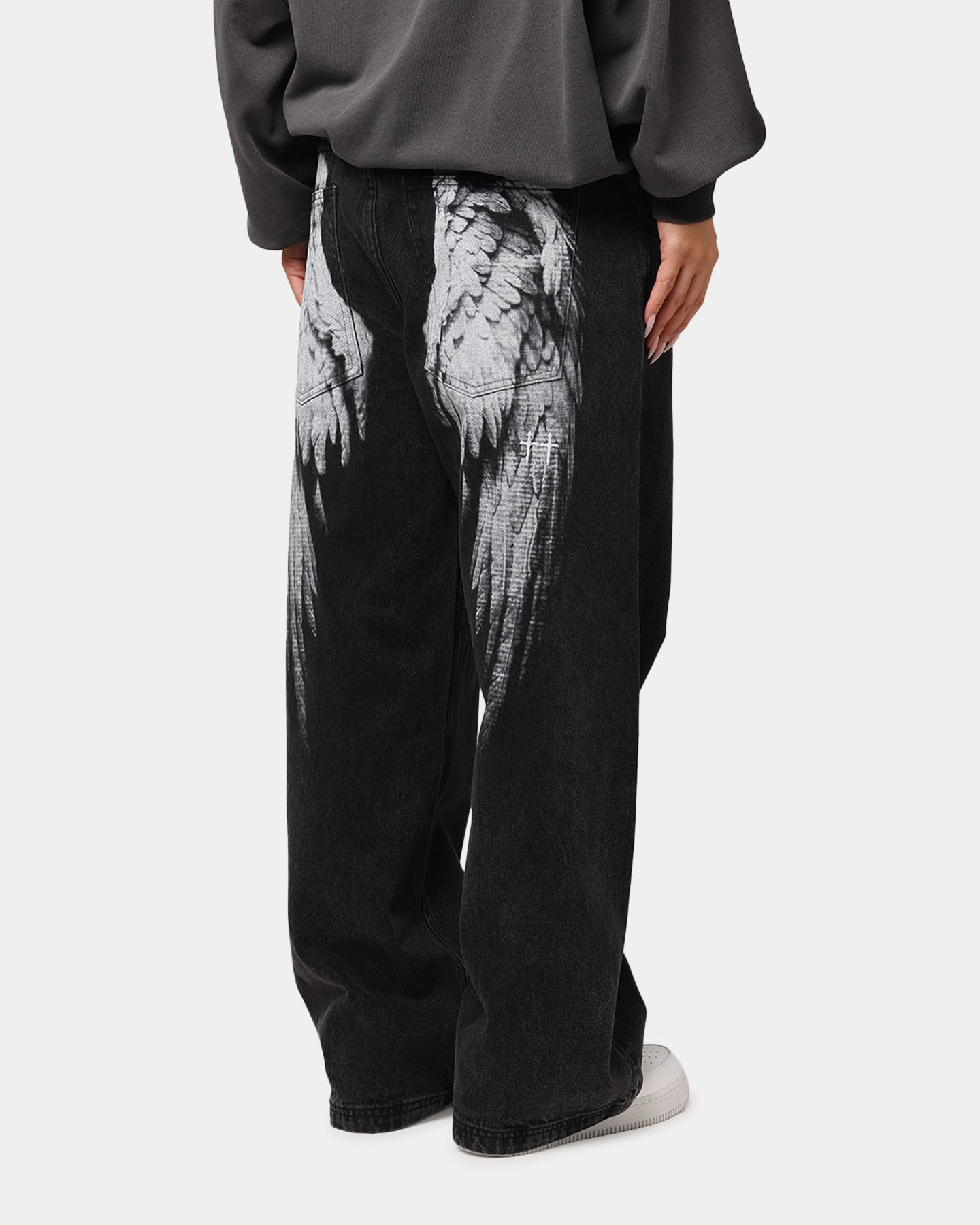 Saint Morta Amplus Afterlife Jeans Black Shadow Seamless Waistband Denim finish