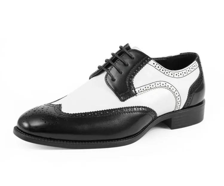Bolano Elwyn Black/White Men's Pu Leather Derby Shoes