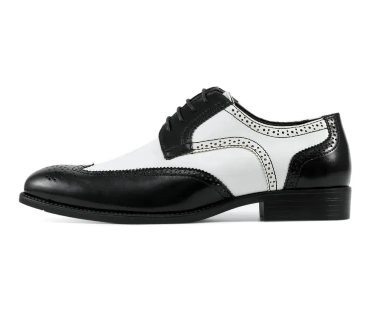 Bolano Elwyn Black/White Men's Pu Leather Derby Shoes
