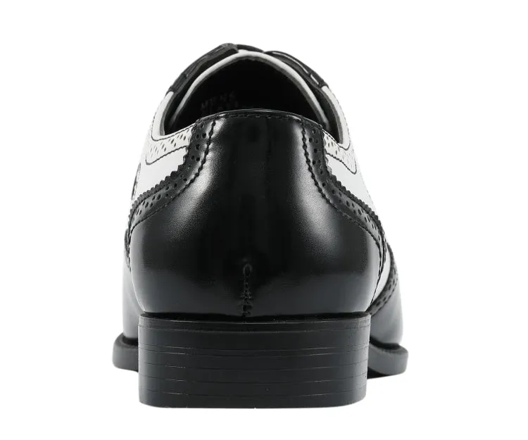 Bolano Elwyn Black/White Men's Pu Leather Derby Shoes