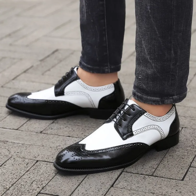 Bolano Elwyn Black/White Men's Pu Leather Derby Shoes