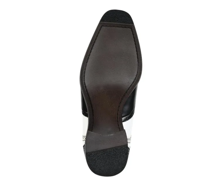 Bolano Elwyn Black/White Men's Pu Leather Derby Shoes