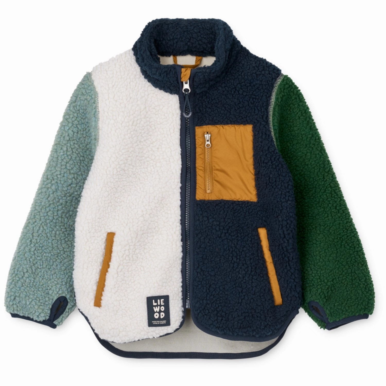 Multi Pocket Heat Resistant Fabric LIEWOOD Peppermint Multi Mix Nolan Pile Jacket
