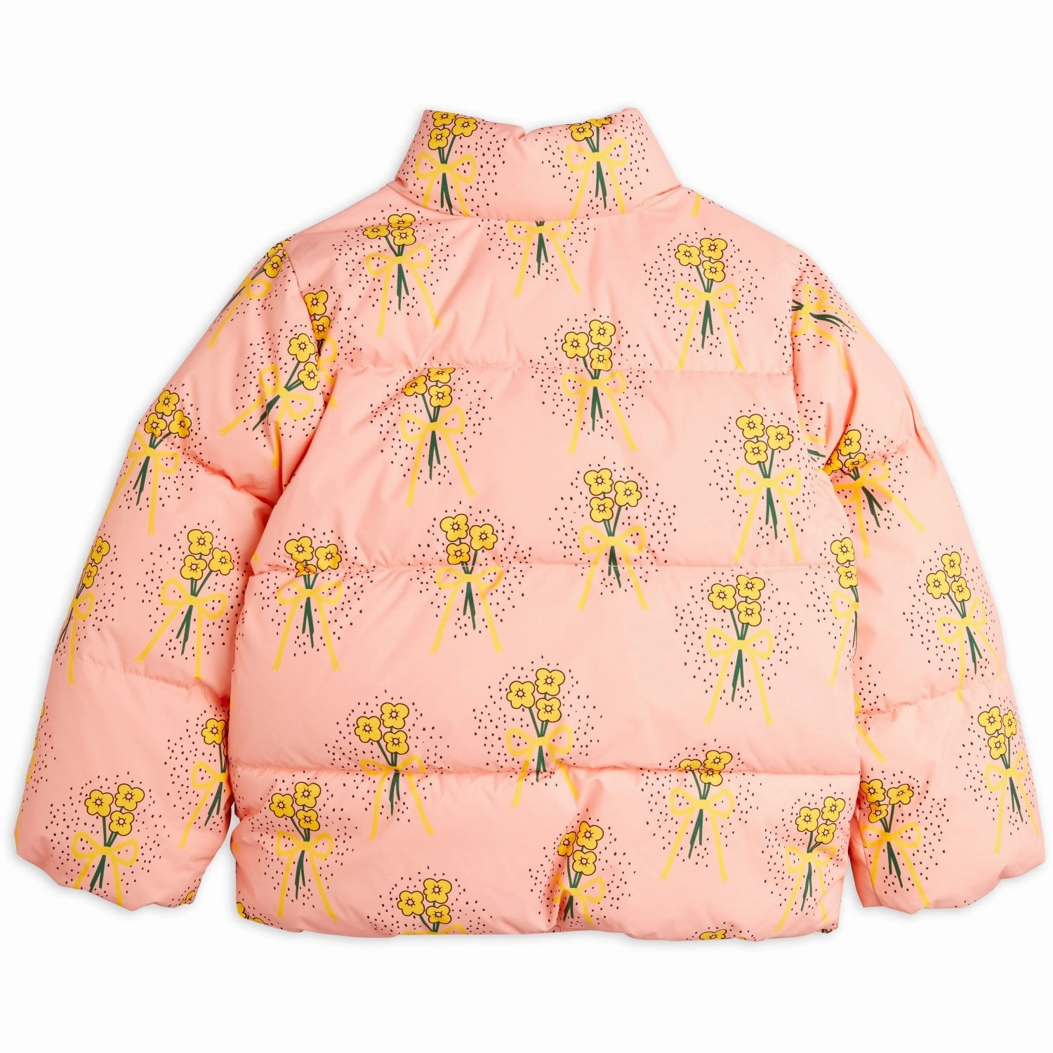 All Weather Adaptability Mini Rodini Pink Winter Flowers Aop City Puffer Jacket