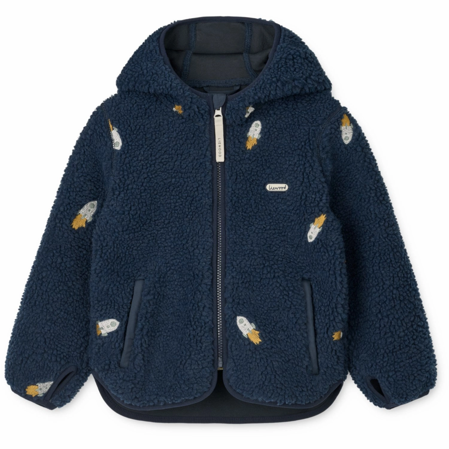 LIEWOOD Rocket / Classic Navy / Embroidery Mara Pile Jacket Insulated Layer simple design
